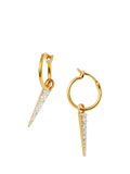 Missoma spike drop charm hoop earrings with cubic zirconia, imported from the UK