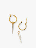 Missoma spike drop charm hoop earrings with cubic zirconia, imported from the UK