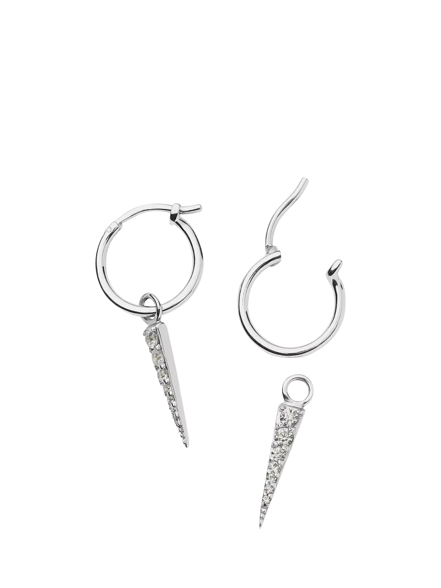 Missoma Crystal Spike Drop Charm Hoop Earrings