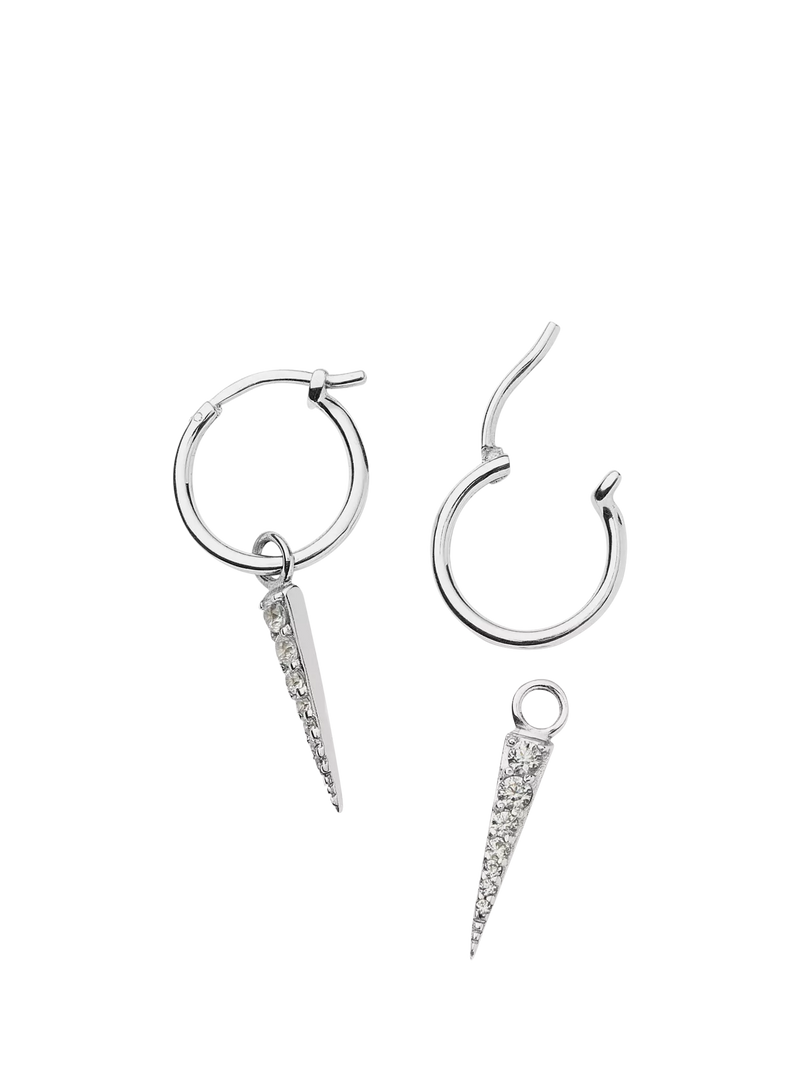 Missoma Crystal Spike Drop Charm Hoop Earrings