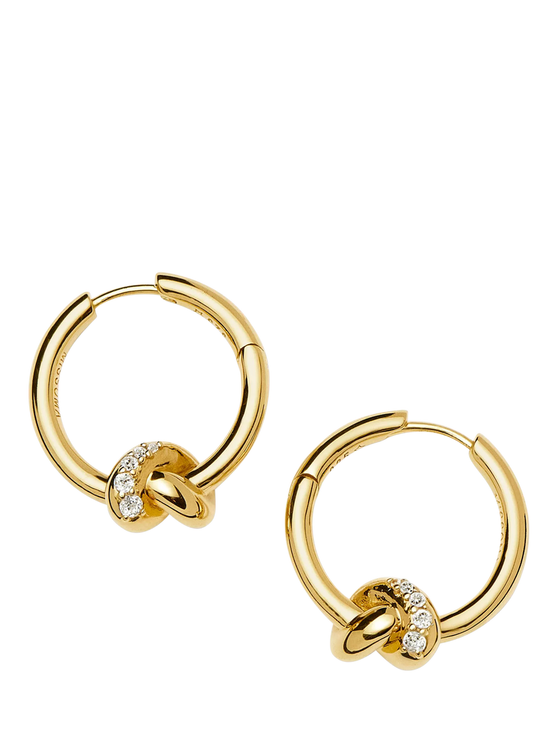 Missoma pave knot hoop earrings gold, imported from the UK