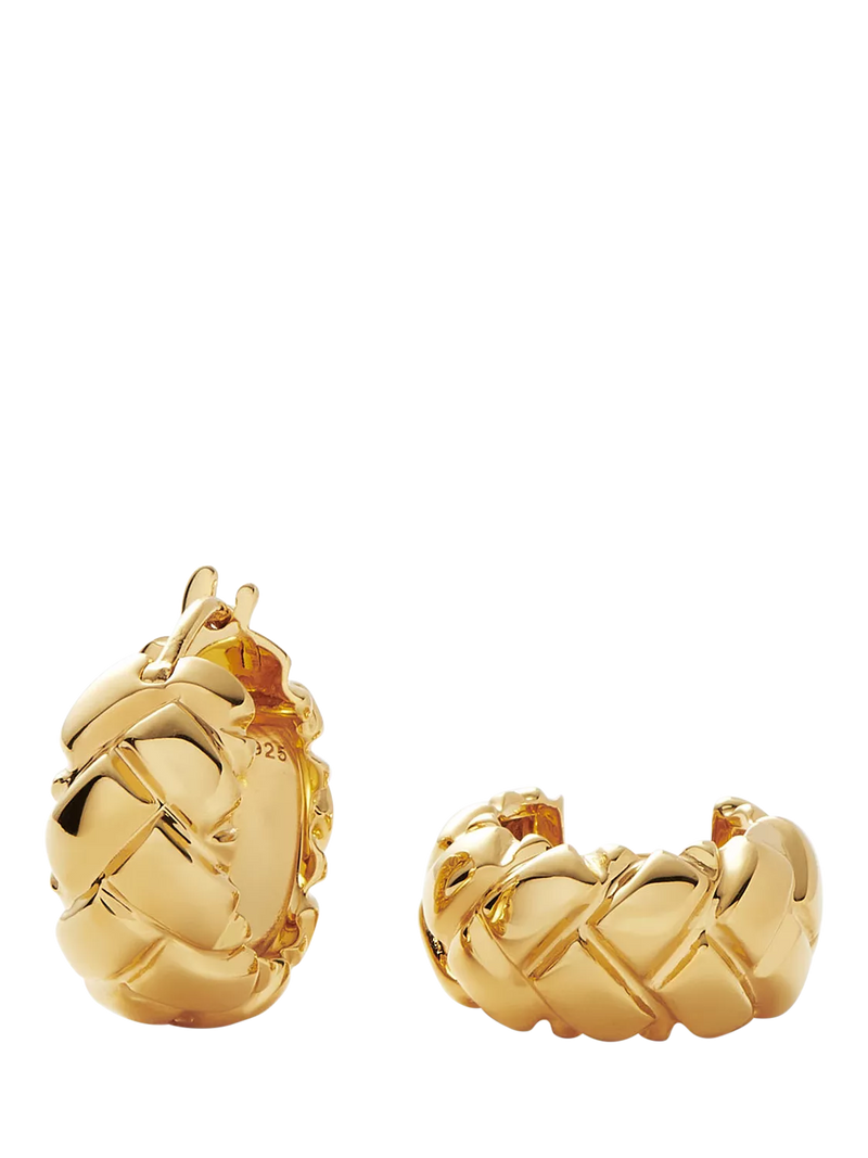 Missoma waffle mini hoop earrings 14mm gold vermeil, UK version