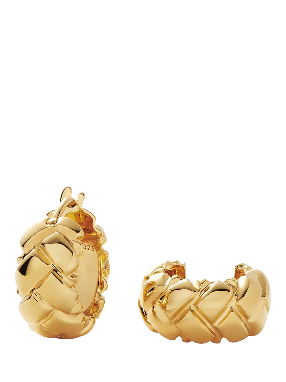 Missoma waffle mini hoop earrings 14mm gold vermeil, UK version