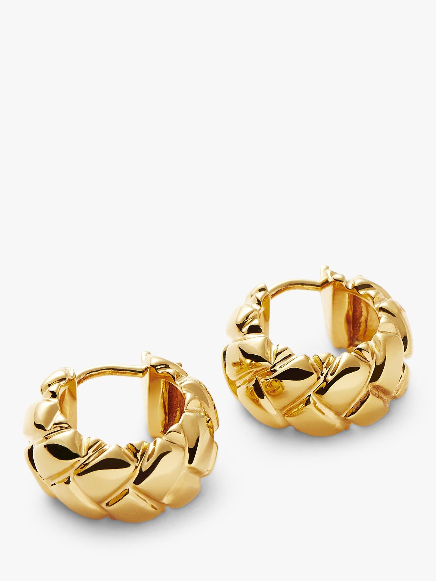 Missoma waffle mini hoop earrings 14mm gold vermeil, UK version