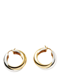 Missoma Lucy Williams Chunky Medium Entwine Hoop Earrings mixed metal, imported from the UK