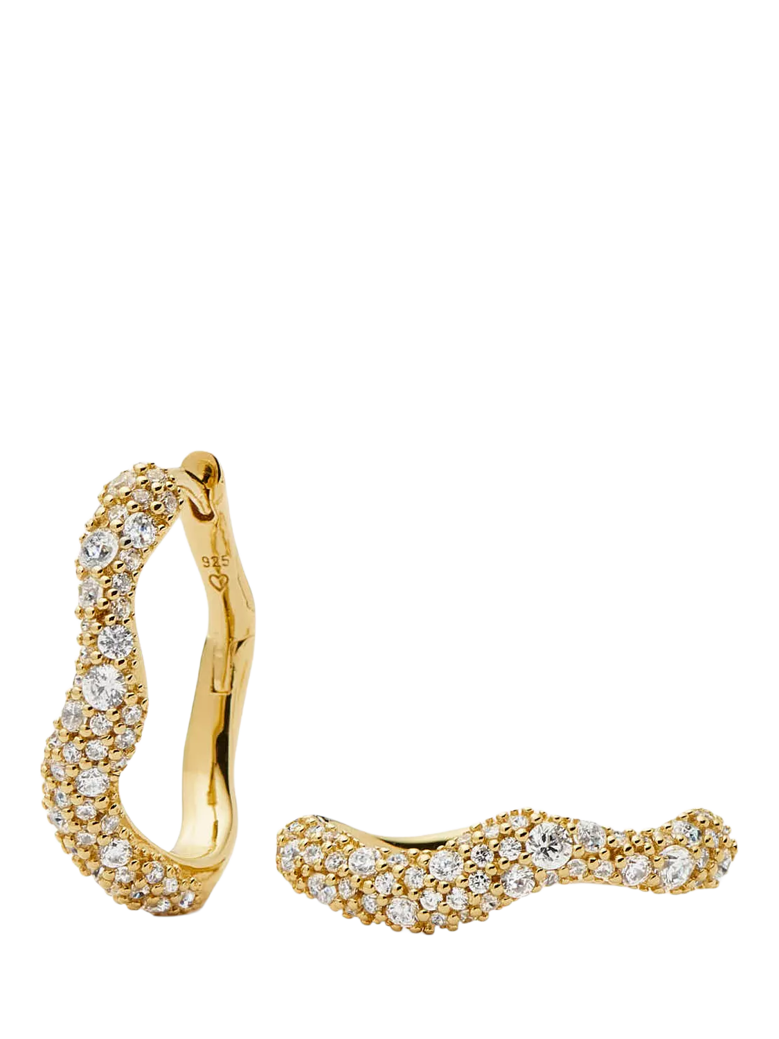Missoma Molten Snow Hoop Earrings with cubic zirconia, imported from the UK