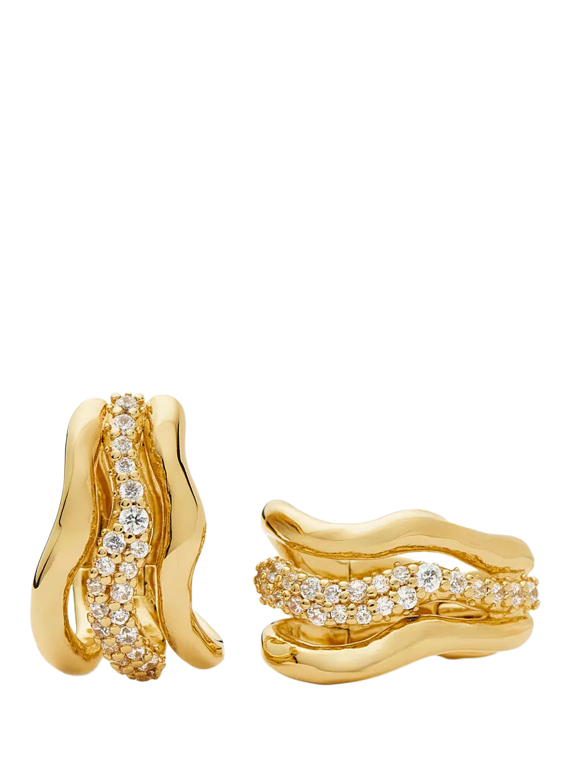 Missoma Molten Snow triple small hoop earrings, UK version