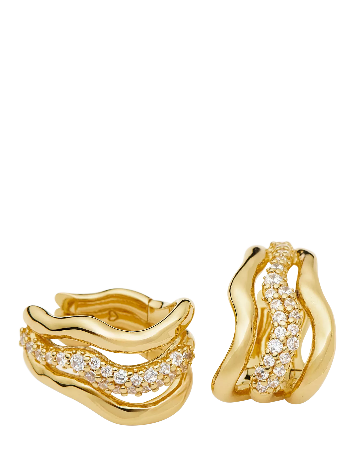 Missoma Molten Snow triple small hoop earrings, UK version