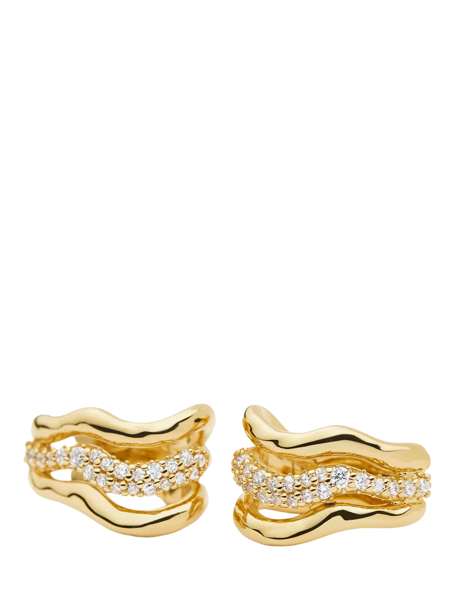 Missoma Molten Snow triple small hoop earrings, UK version