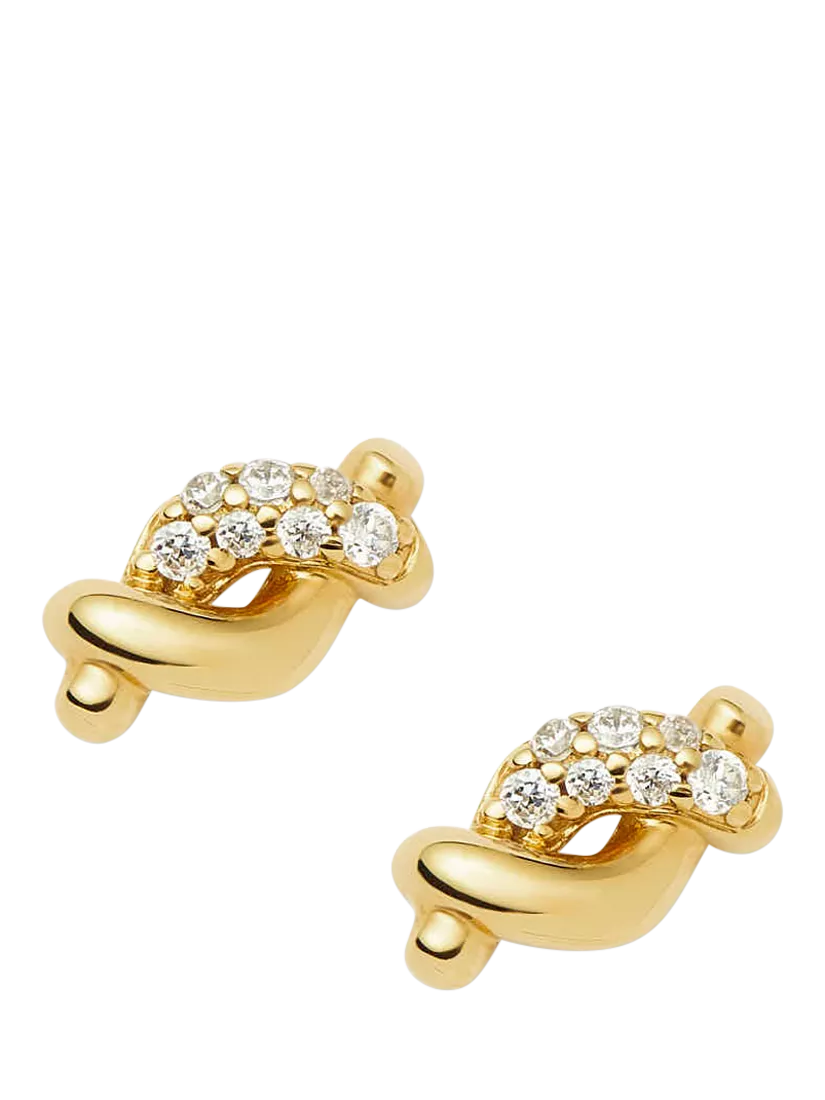 Missoma Molten Snow gold stud earrings, imported from the UK