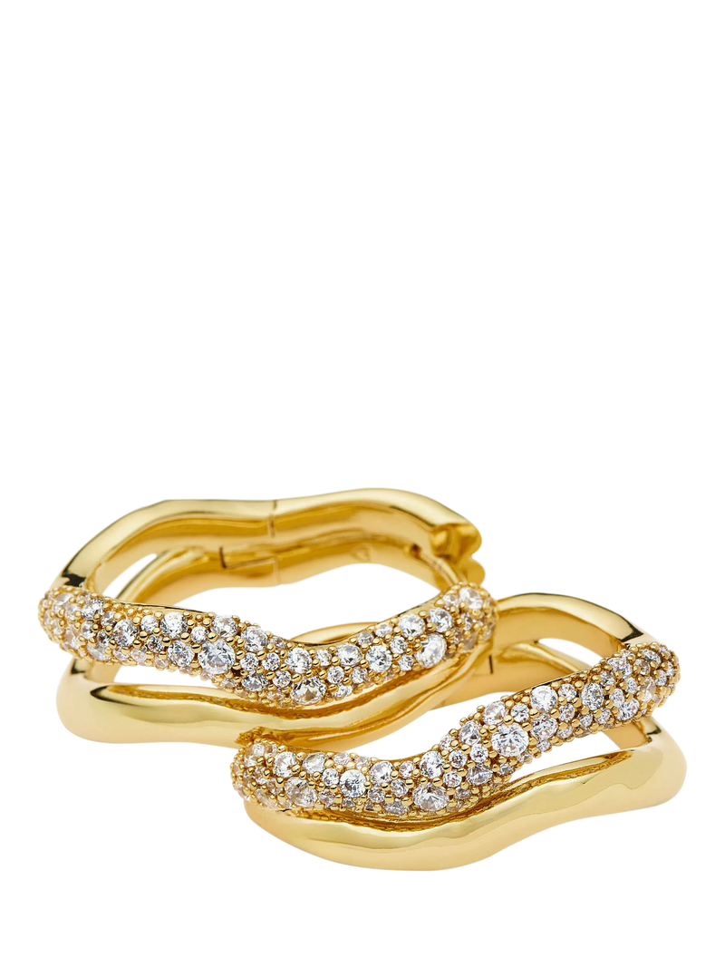 Missoma double hoop earrings gold medium, imported from the UK