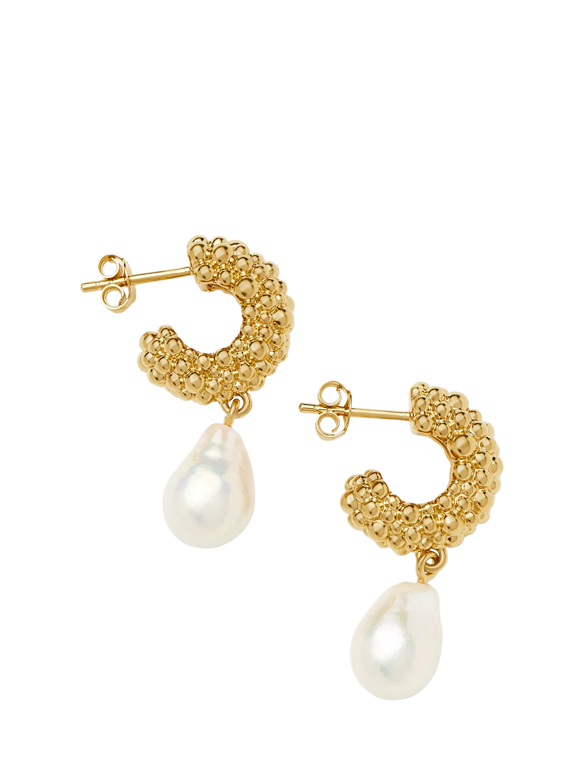 Missoma Baya Pearl Drop Hoop Earrings (British brand)