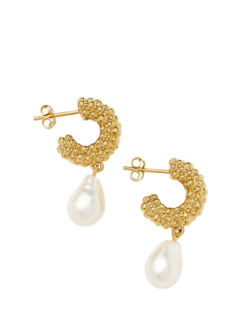 Missoma Baya Pearl Drop Hoop Earrings (British brand)