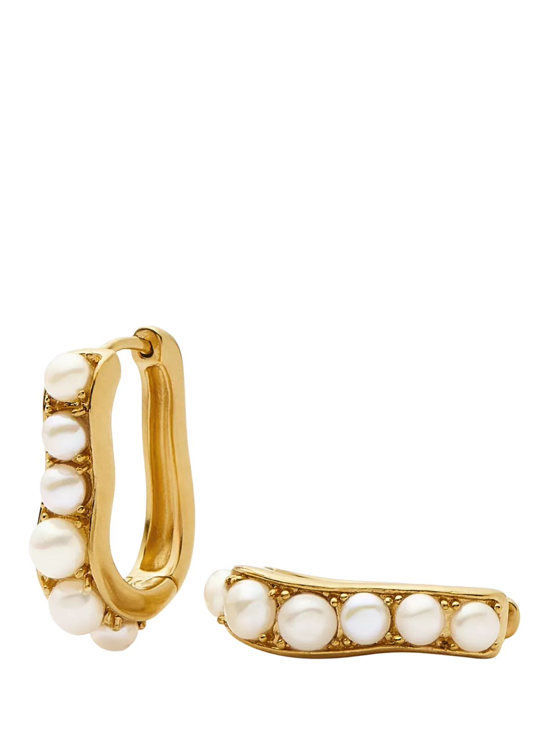 Missoma Ovate Pearl gold hoop earrings (British brand)