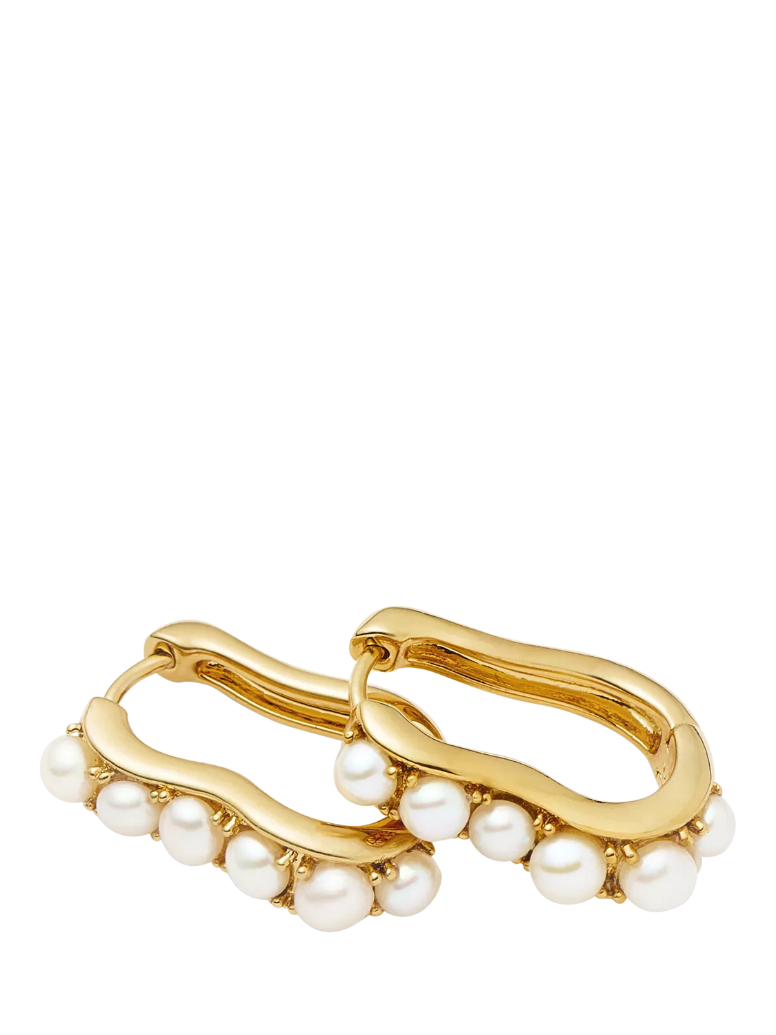 Missoma Ovate Pearl gold hoop earrings (British brand)