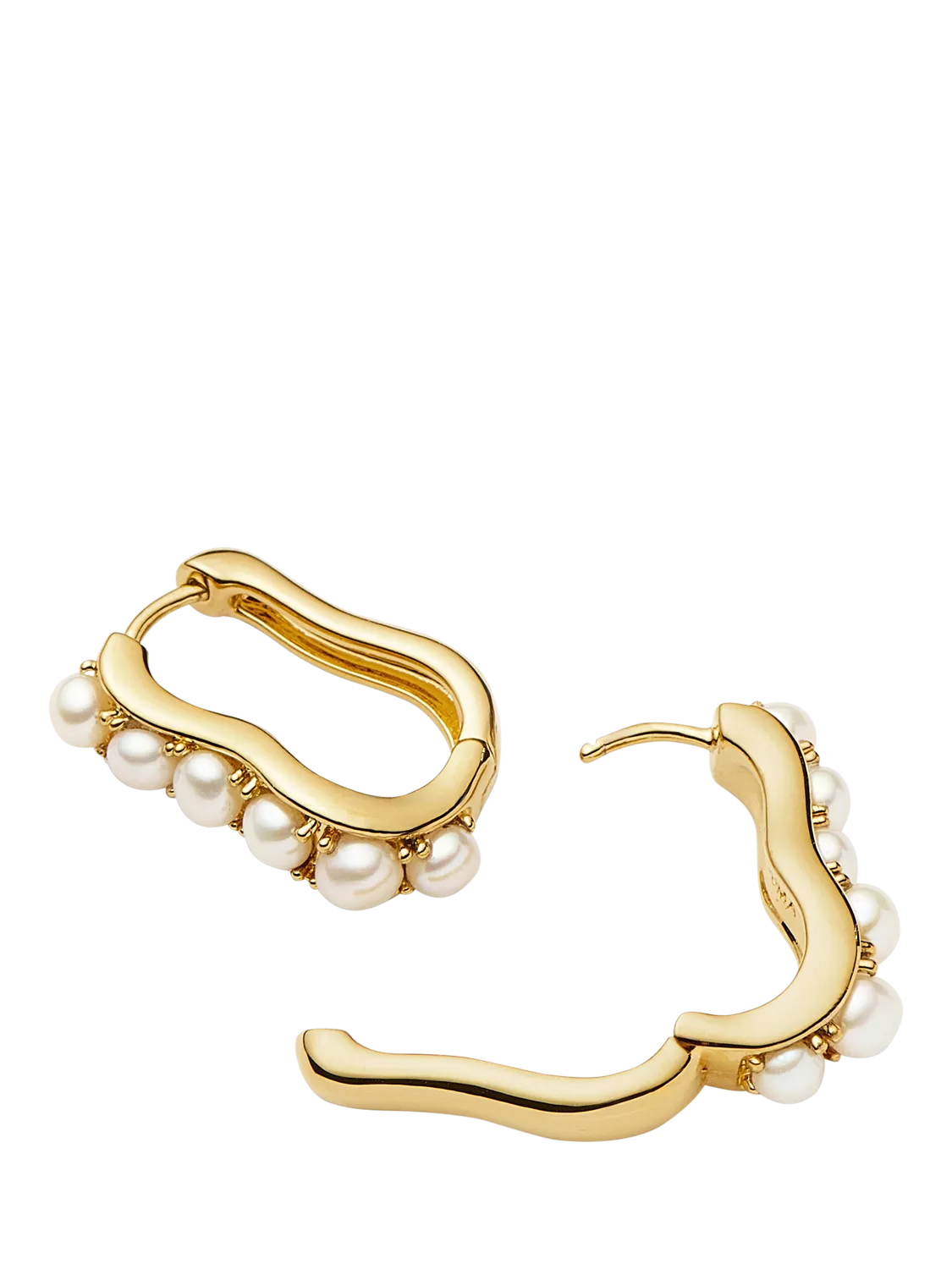 Missoma Ovate Pearl gold hoop earrings (British brand)