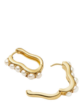 Missoma Ovate Pearl gold hoop earrings (British brand)