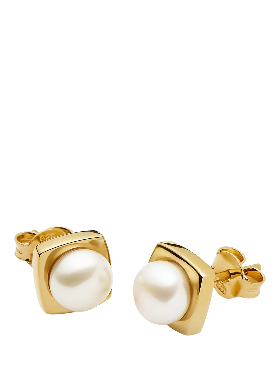 Missoma square pearl stud earrings gold - British product