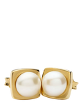 Missoma square pearl stud earrings gold - British product