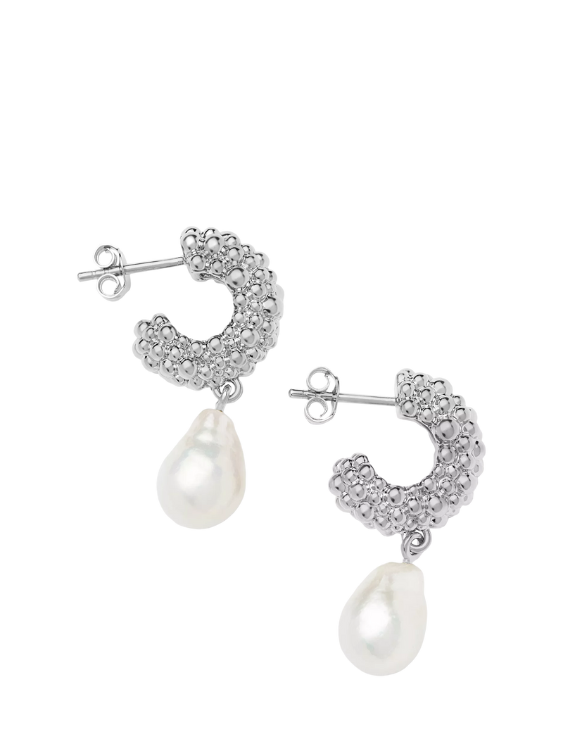 Missoma Baya Pearl Drop Hoop Earrings