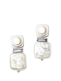 Missoma Square Pearl Statement Earrings Small