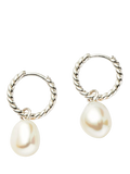 Missoma Pearl Twisted Small Drop Hoop Earrings