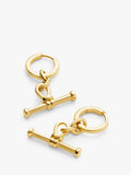 Missoma huggie hoop earrings with removable T-bar charms (British brand)