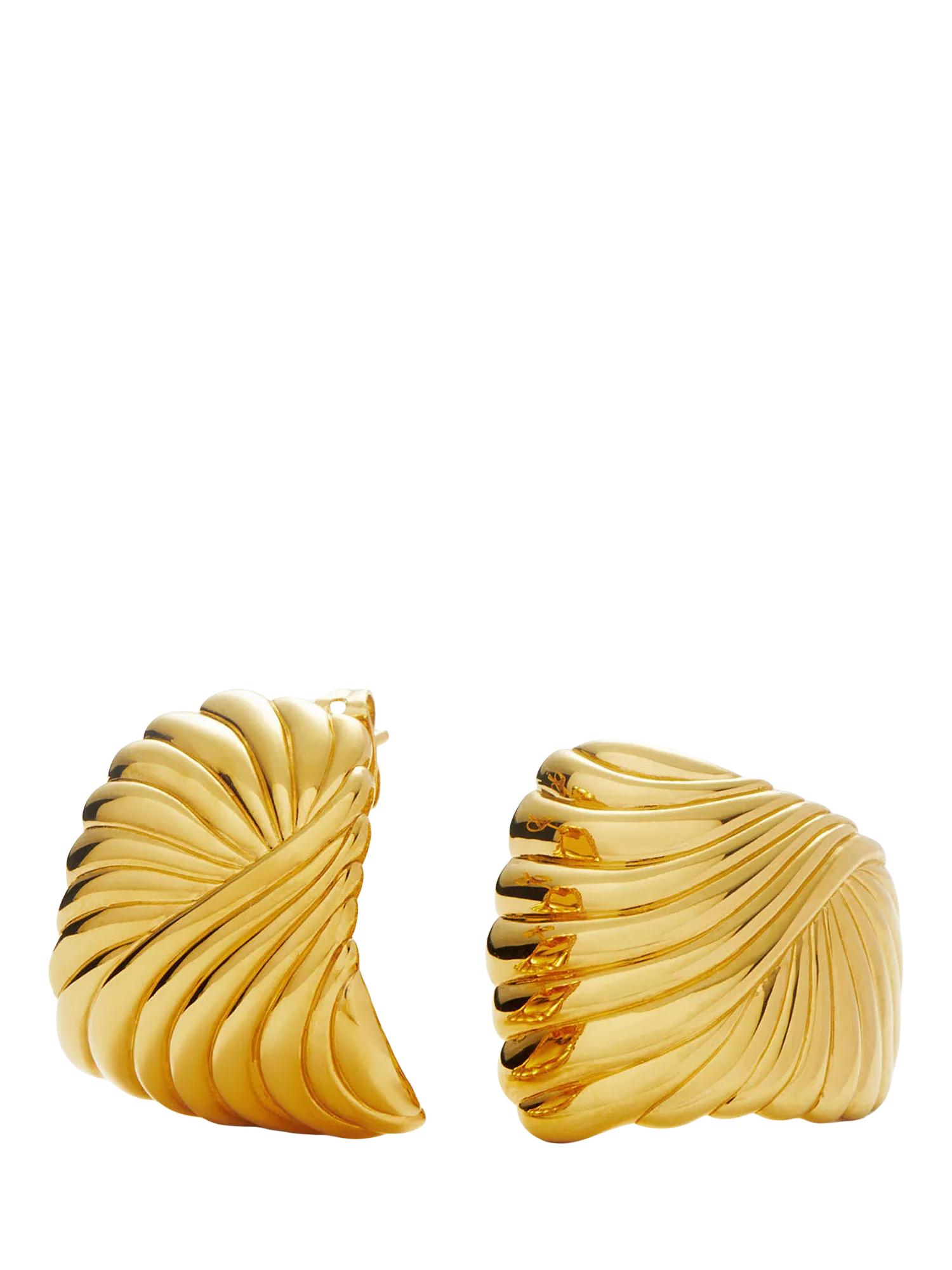 Missoma gold ripple stud earrings (British brand)