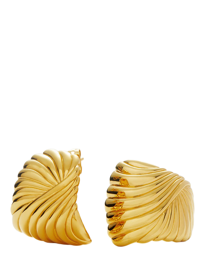 John Lewis Missoma Ripple Oversized Stud Earrings, Gold, 22mm- Buy online at McGrocer