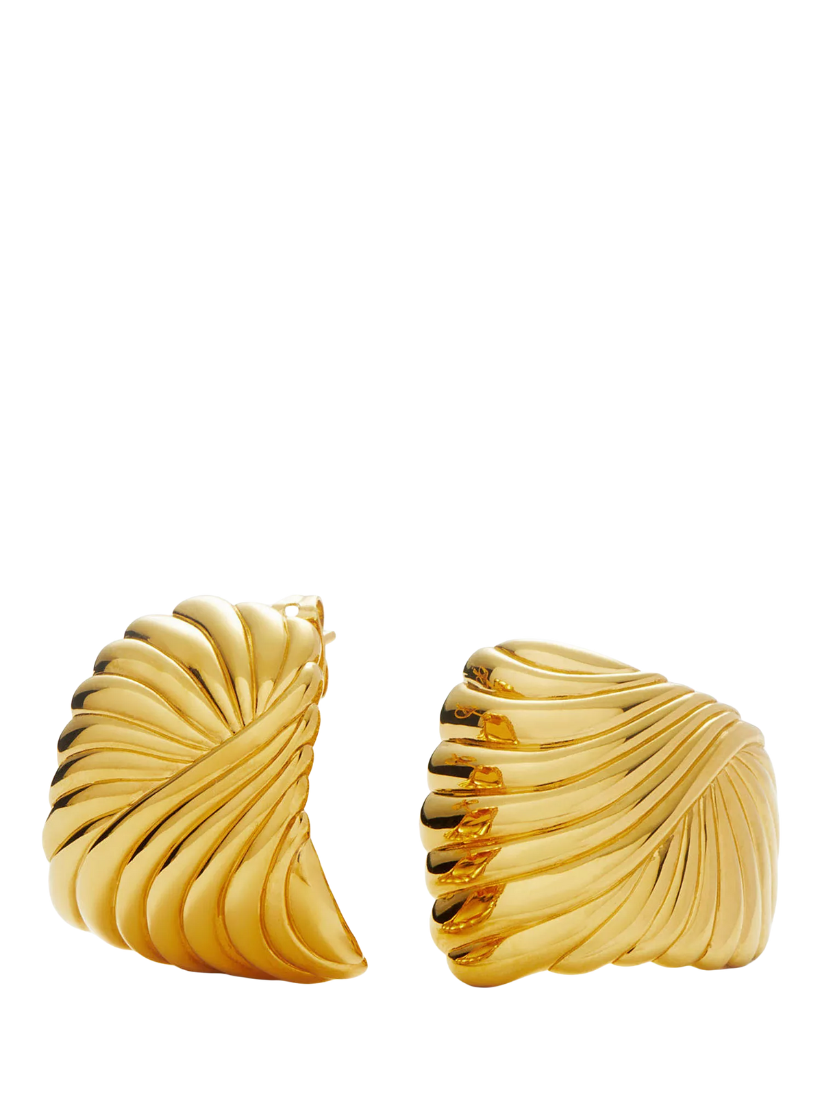Missoma gold ripple stud earrings (British brand)