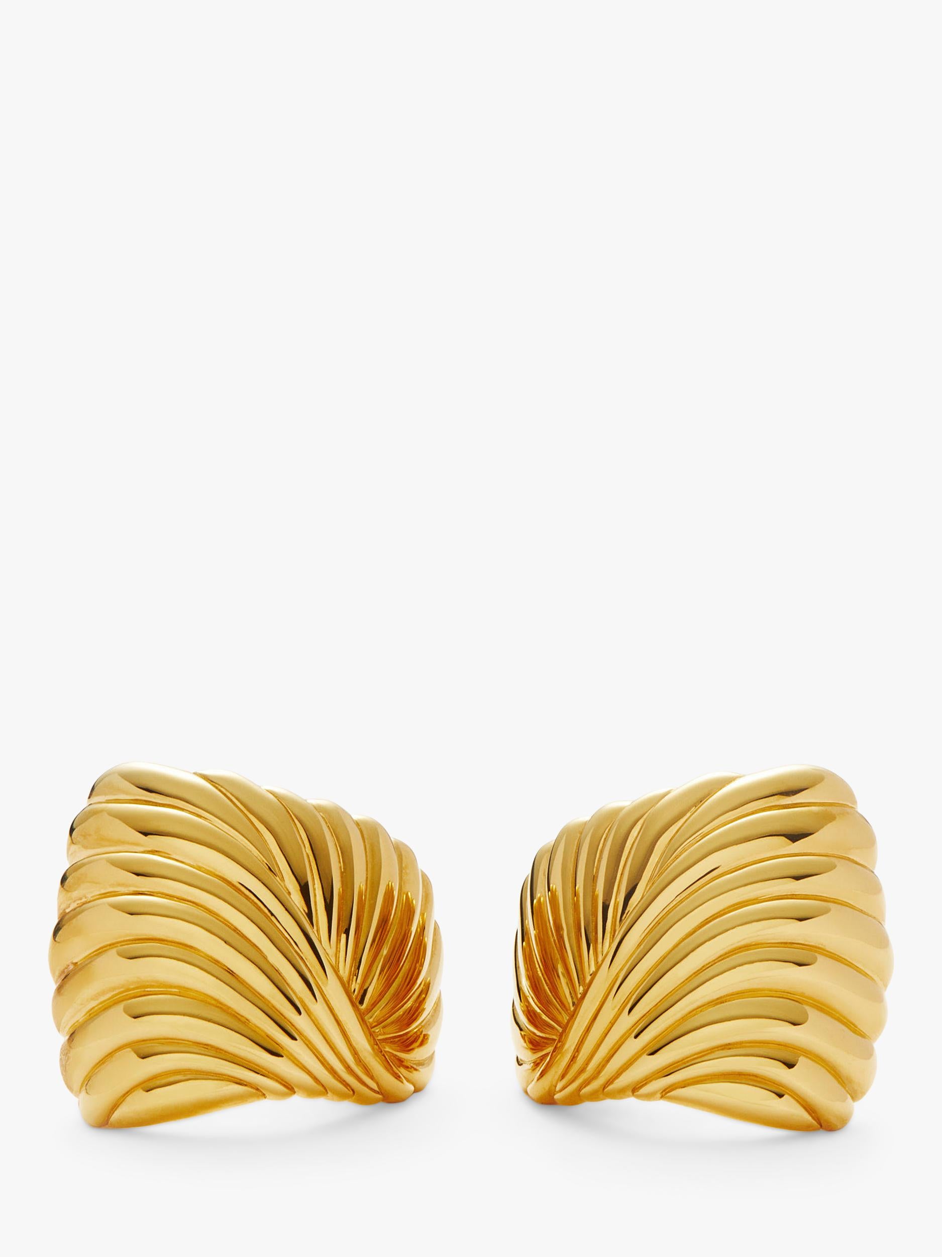Missoma gold ripple stud earrings (British brand)