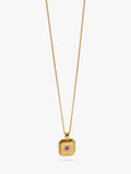 Missoma Birthstone Ridged Pendant Necklace gold vermeil amethyst - British product