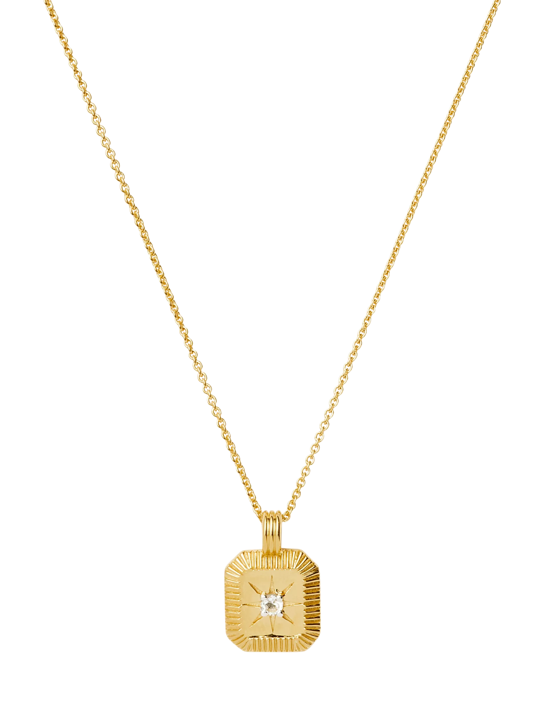 Missoma Amethyst Birthstone Ridged Pendant Necklace