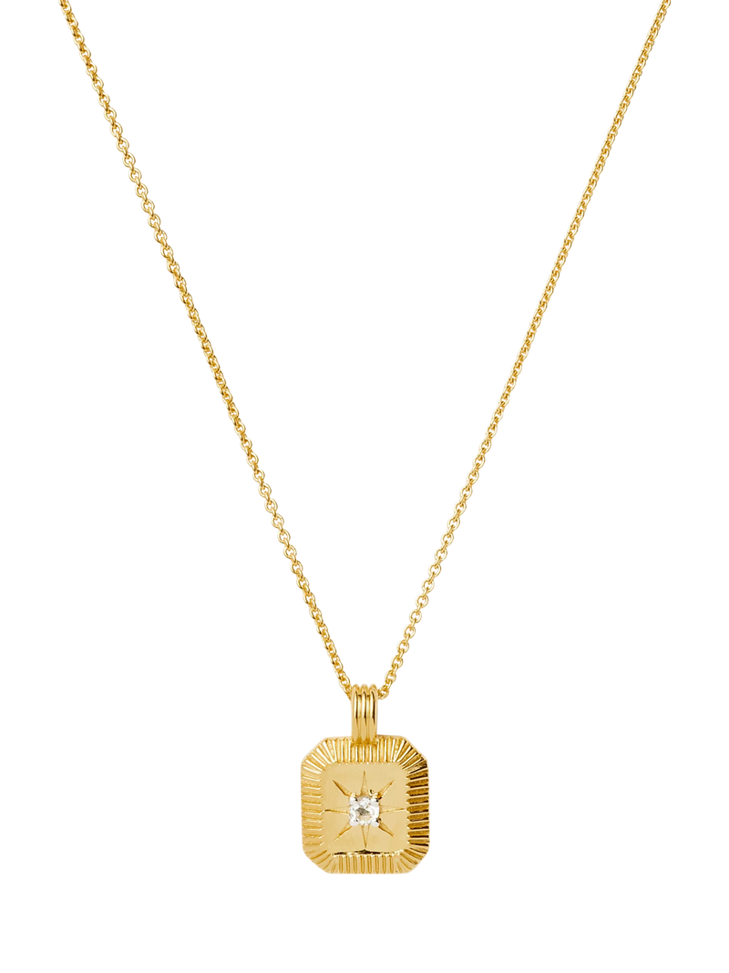 Missoma Amethyst Birthstone Ridged Pendant Necklace