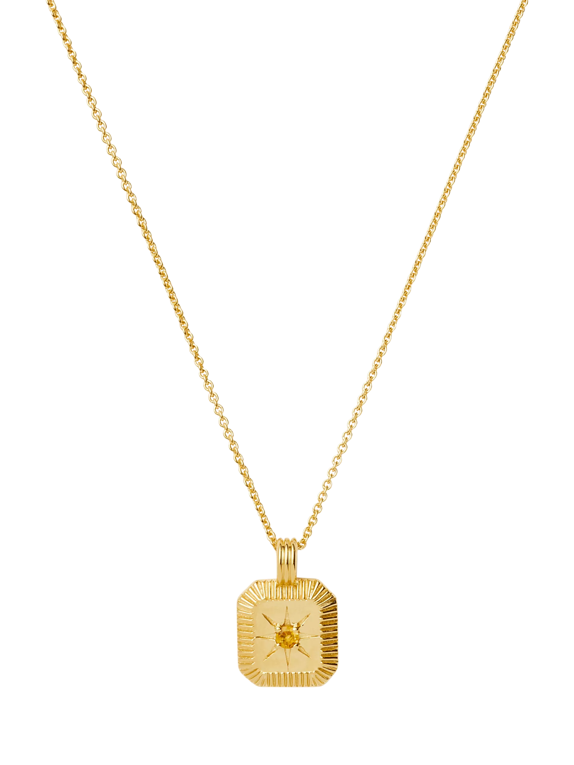Missoma Amethyst Birthstone Ridged Pendant Necklace
