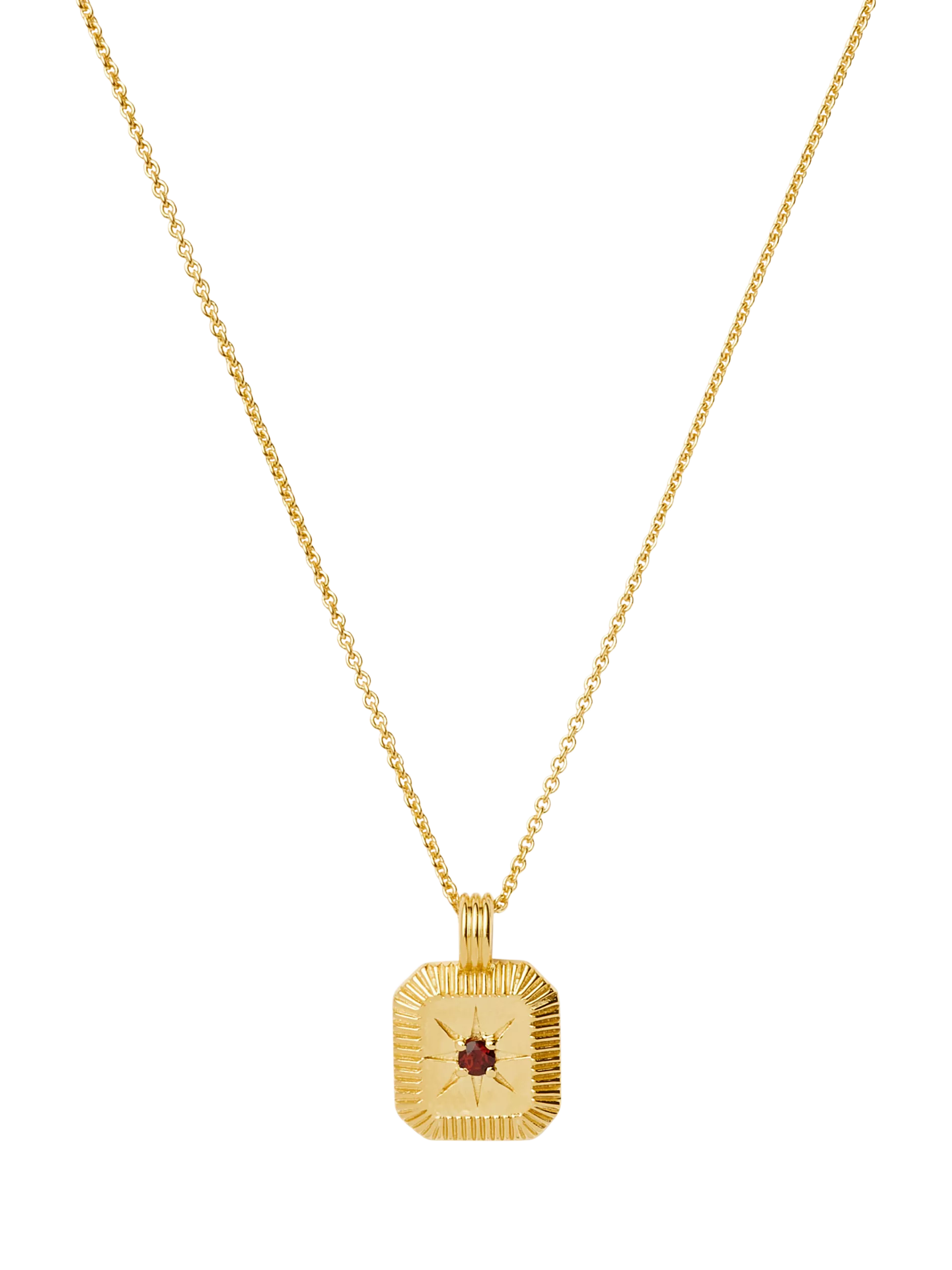Missoma Birthstone Ridged Pendant Necklace gold vermeil amethyst - British product
