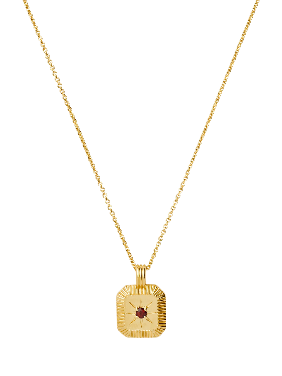 Missoma Birthstone Ridged Pendant Necklace gold vermeil amethyst - British product