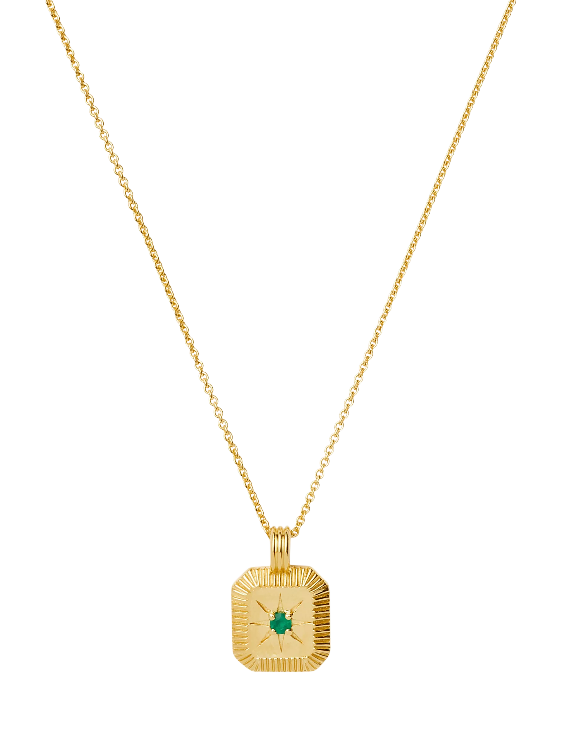 Missoma Amethyst Birthstone Ridged Pendant Necklace
