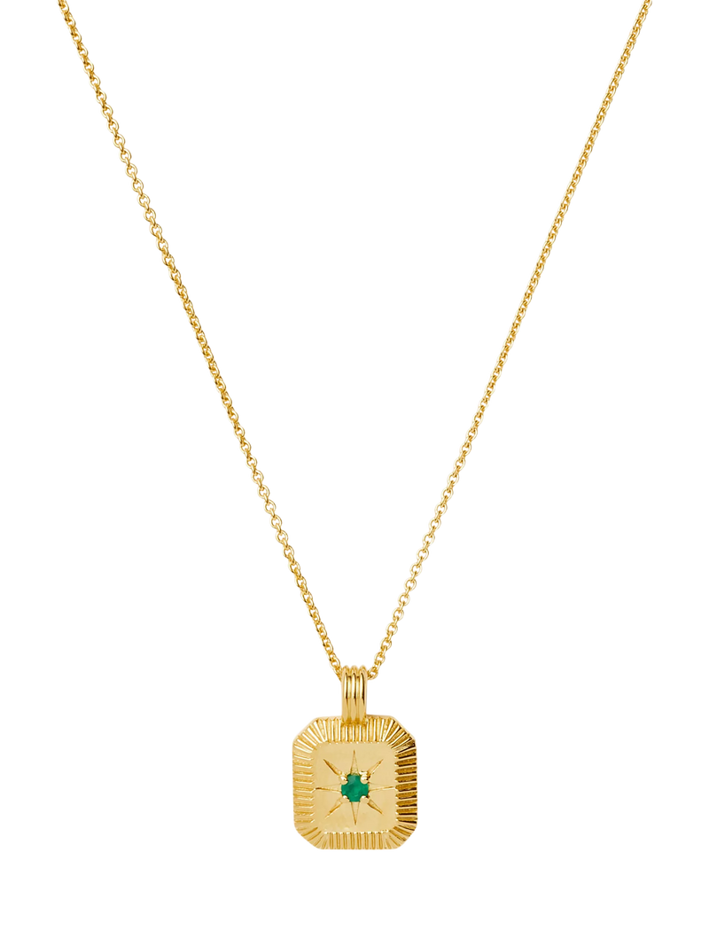 Missoma Amethyst Birthstone Ridged Pendant Necklace