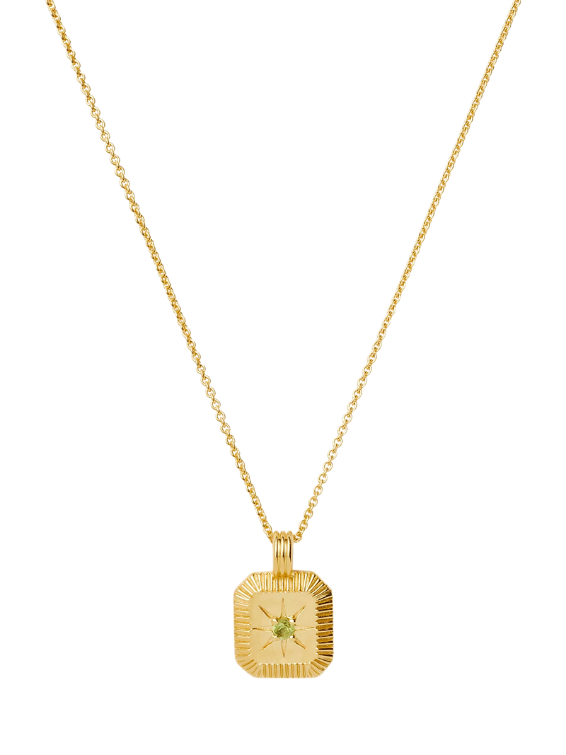 Missoma Amethyst Birthstone Ridged Pendant Necklace