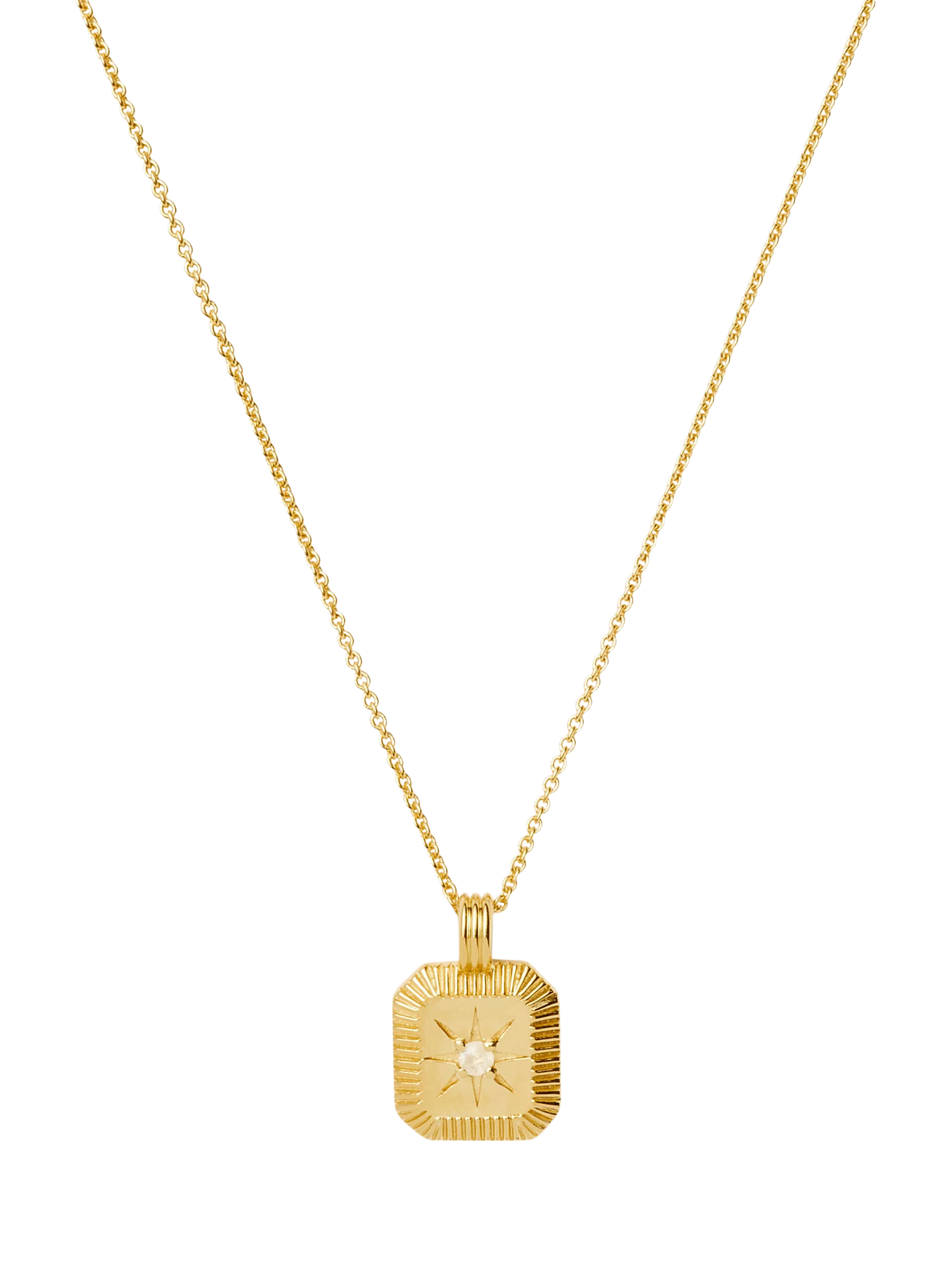 Missoma Amethyst Birthstone Ridged Pendant Necklace