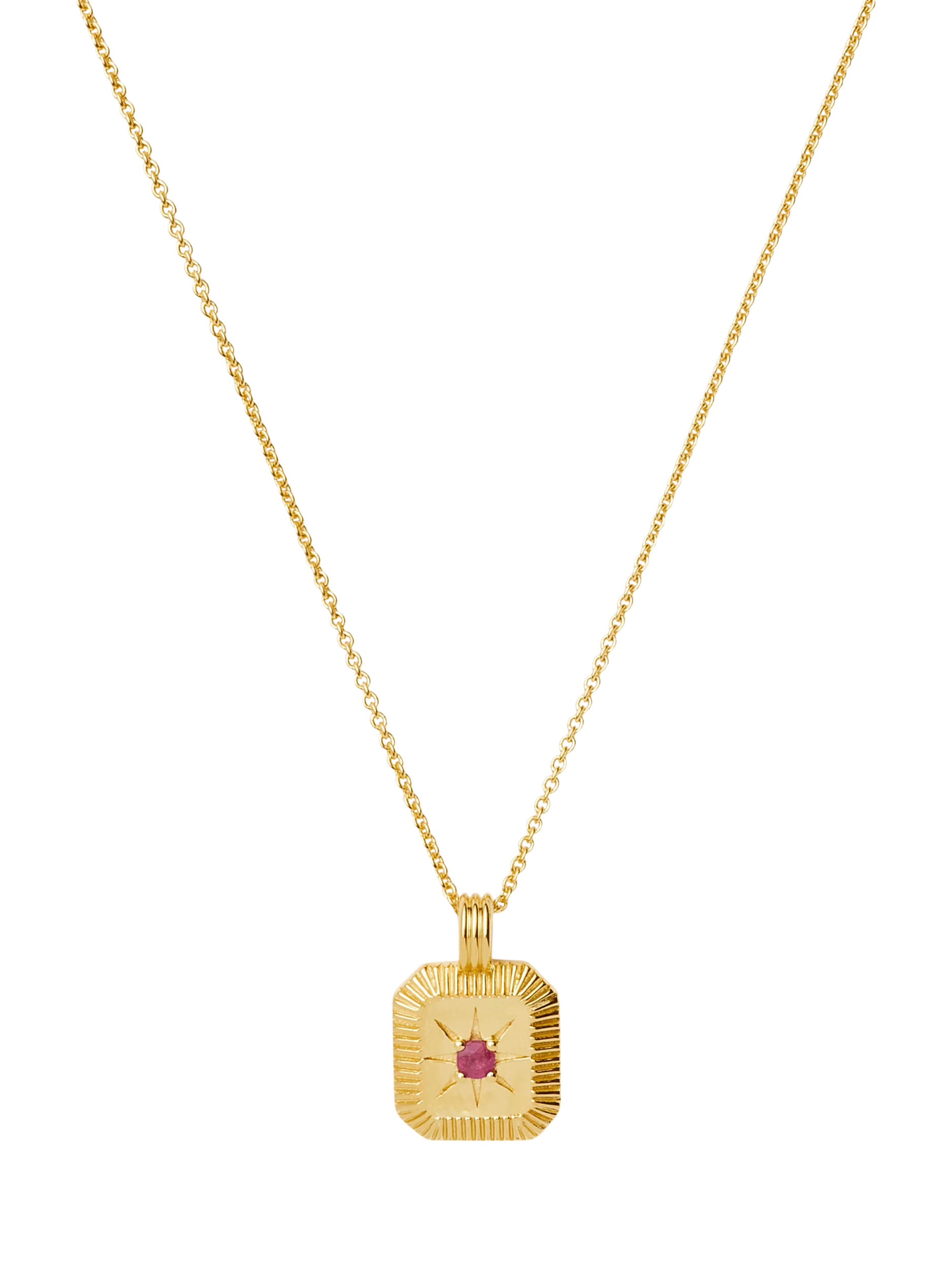 Missoma Amethyst Birthstone Ridged Pendant Necklace