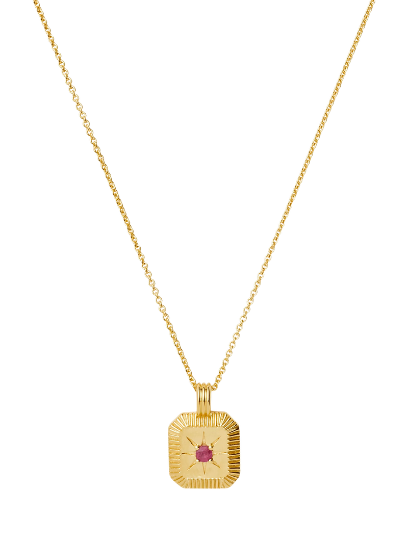 Missoma Amethyst Birthstone Ridged Pendant Necklace