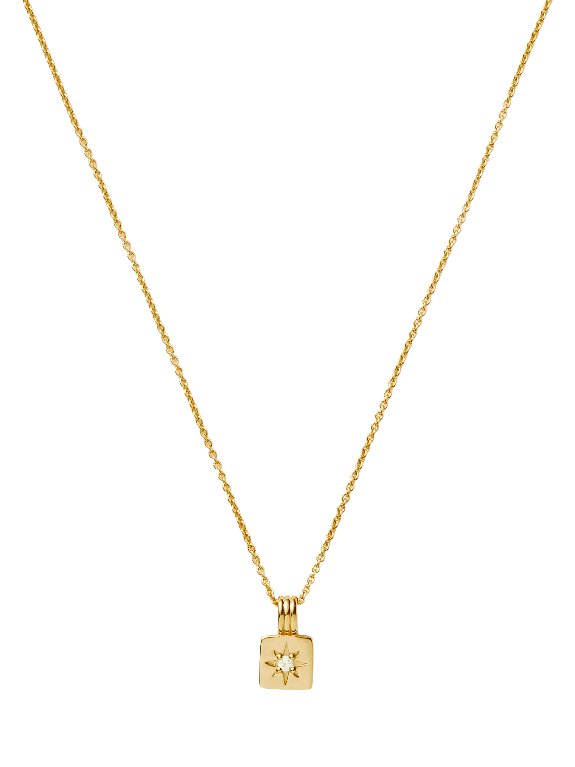 Missoma gold birthstone pendant necklace cubic zirconia (British brand)
