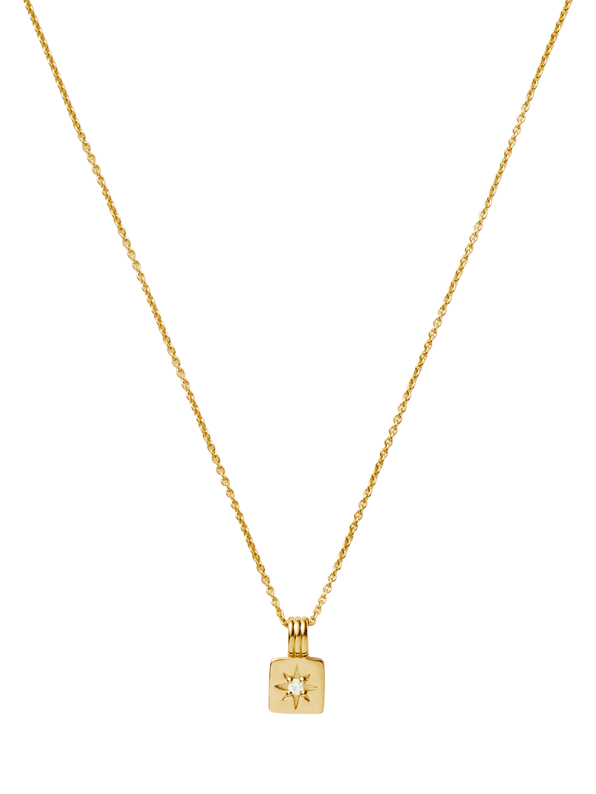 Missoma gold birthstone pendant necklace cubic zirconia (British brand)