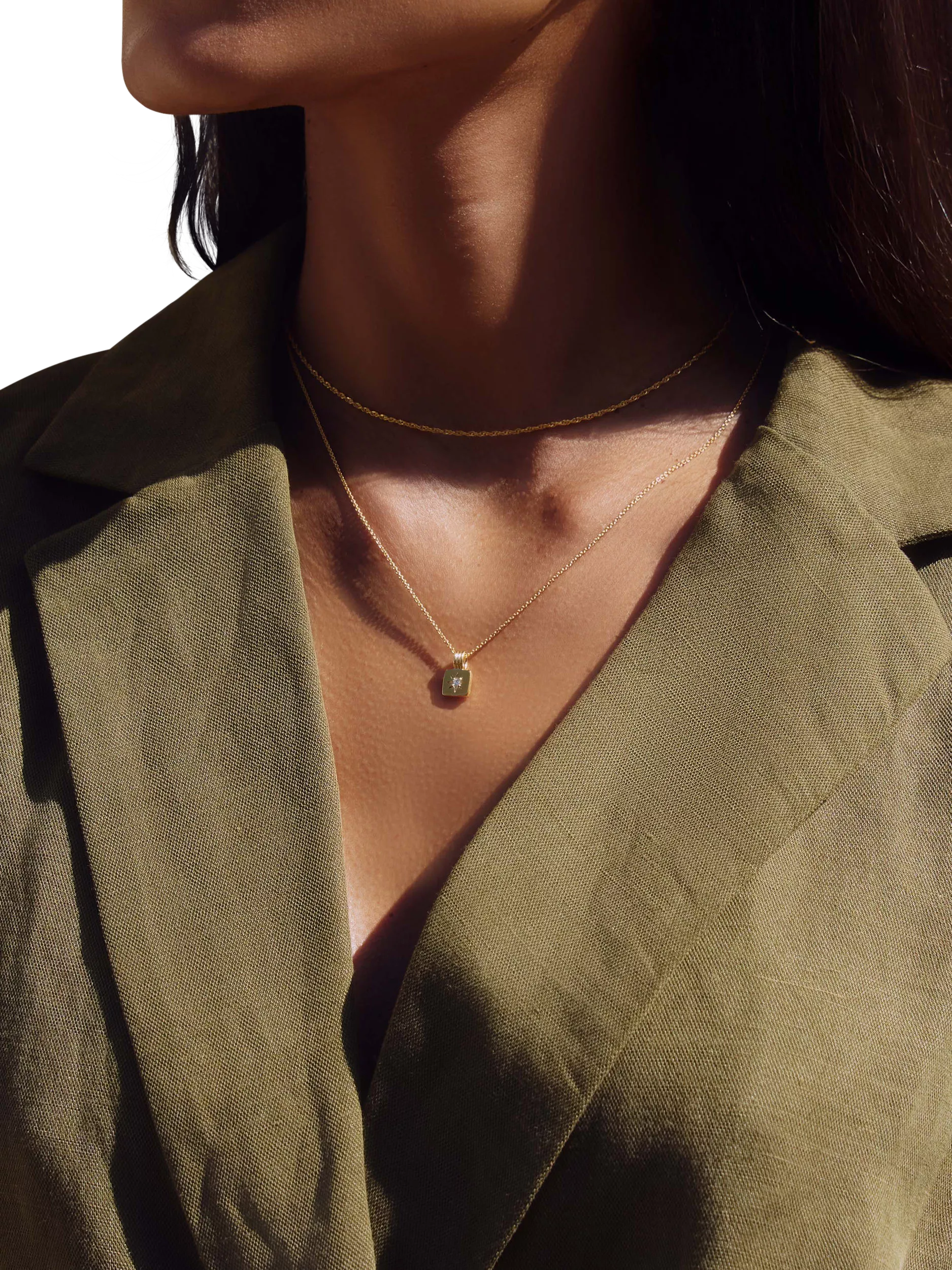 Missoma gold birthstone pendant necklace cubic zirconia (British brand)