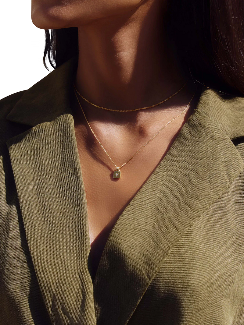 Missoma gold birthstone pendant necklace cubic zirconia (British brand)