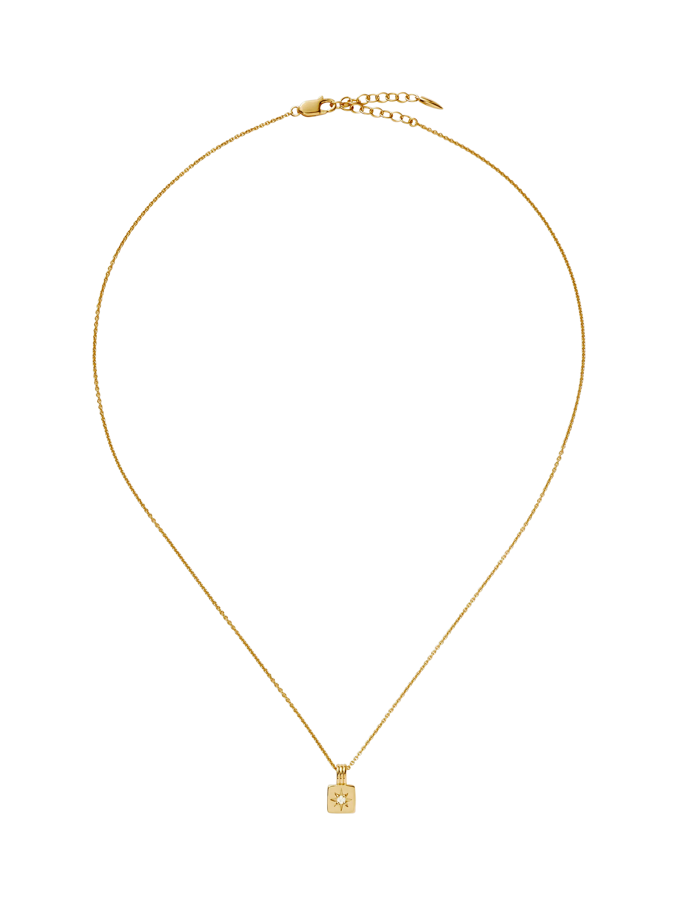 Missoma gold birthstone pendant necklace cubic zirconia (British brand)