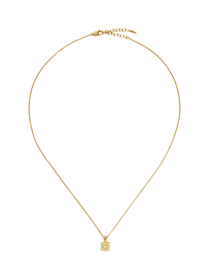 Missoma gold birthstone pendant necklace cubic zirconia (British brand)