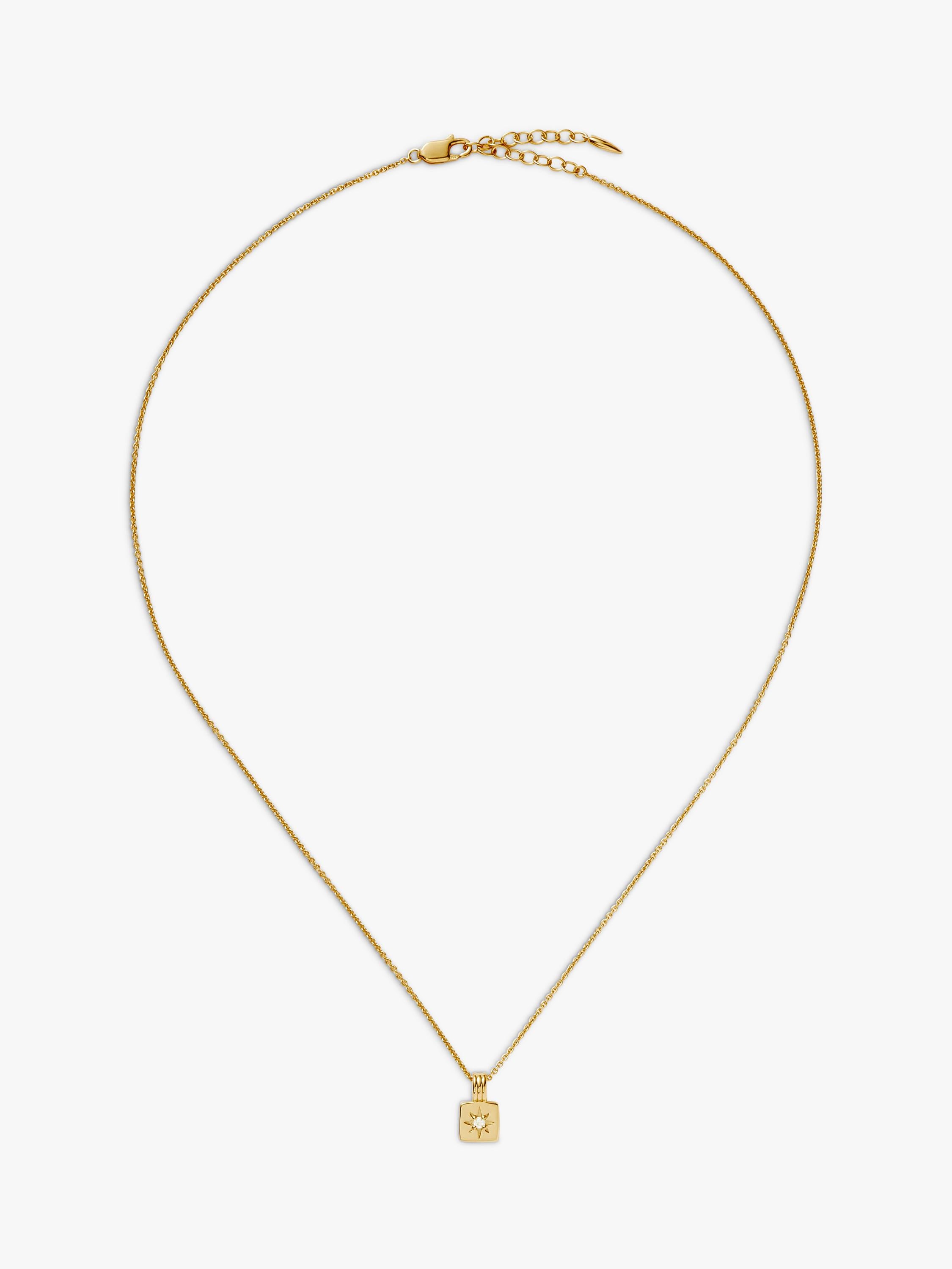 Missoma gold birthstone pendant necklace cubic zirconia (British brand)
